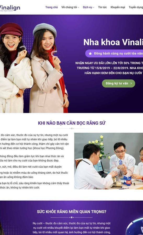 Giao diện mẫu website phòng khám nha khoa
