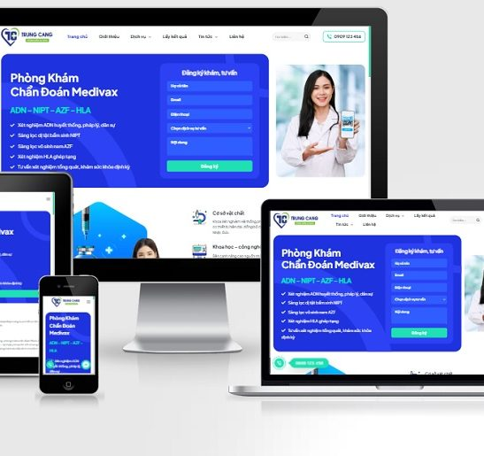 Giao diện mẫu website phòng khám xét nghiệm