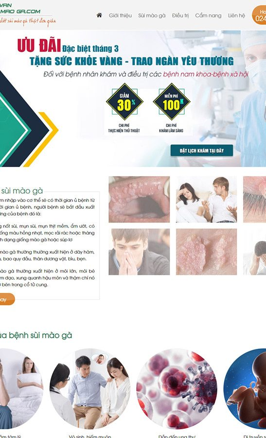 Giao diện mẫu website phòng khám tai mũi họng