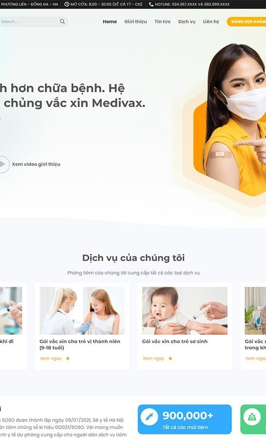 Giao diện mẫu website phòng khám chuyên khoa