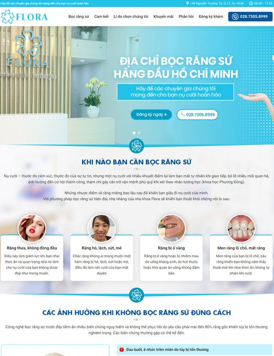 Giao diện mẫu website phòng khám thẩm mỹ